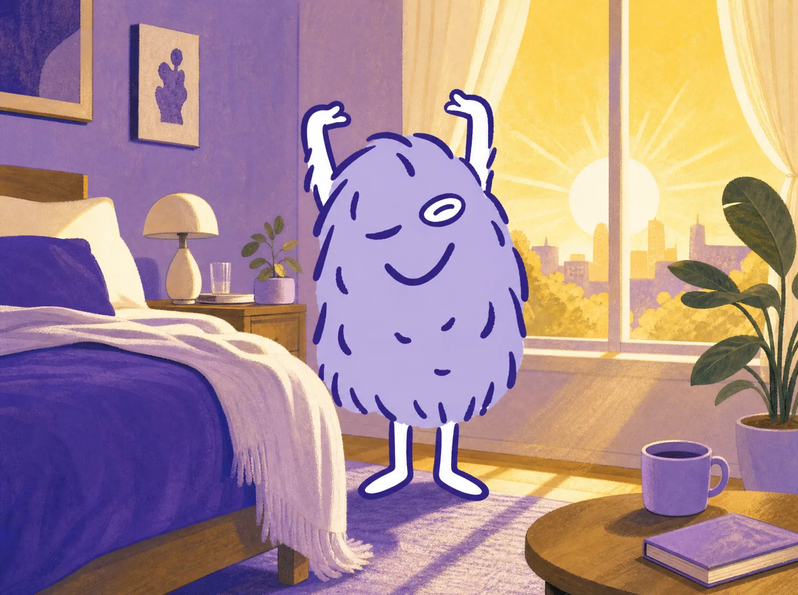 The Winks mascot greeting a bright morning