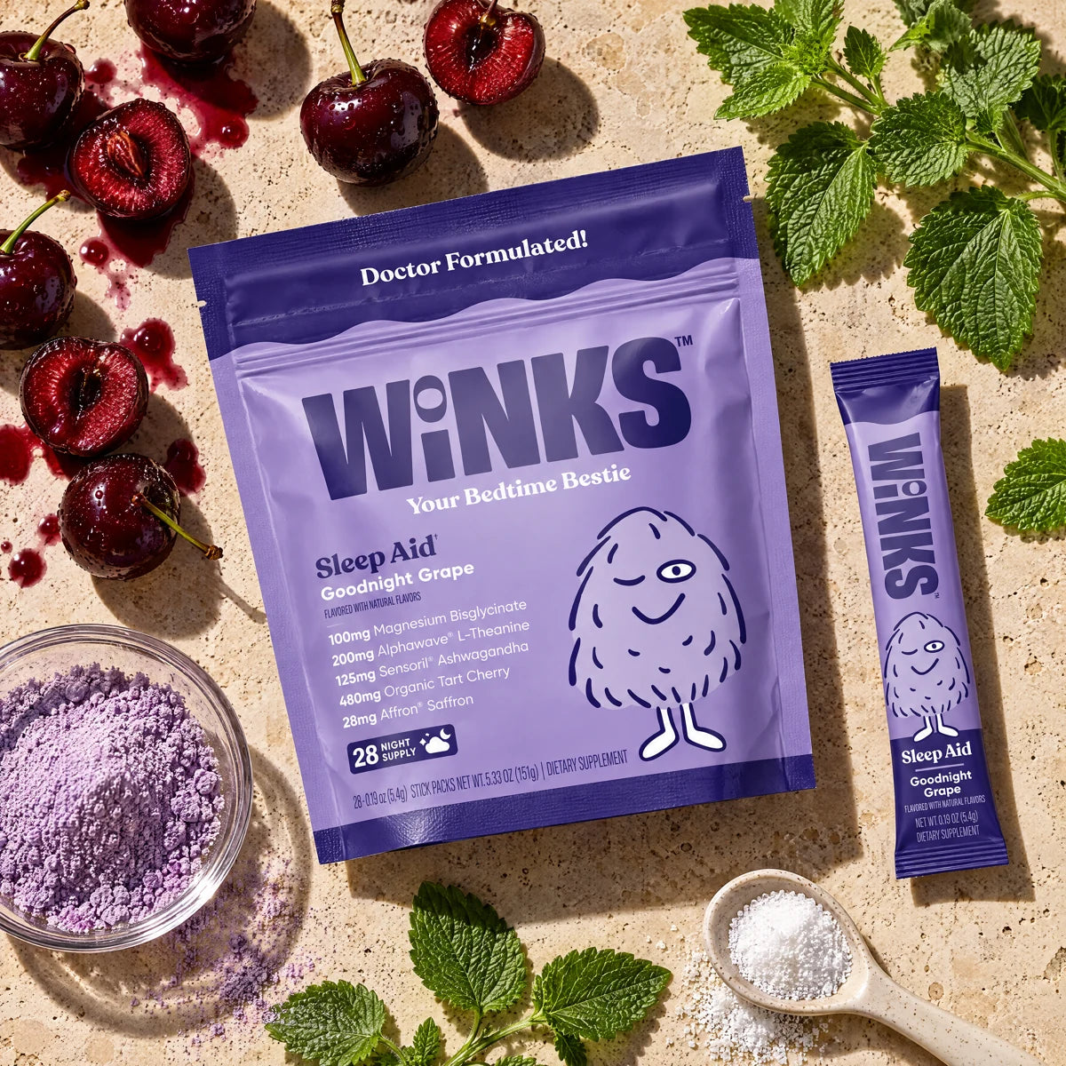 One Winks pouch, a stick and powder.