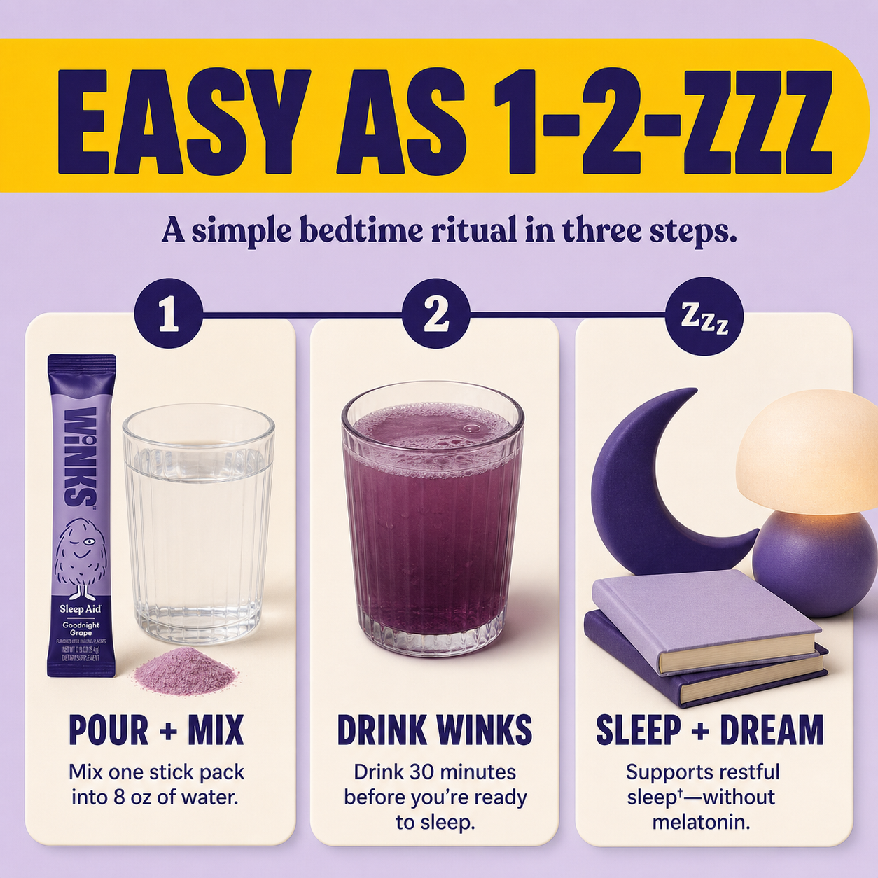Winks gallery frame 4: three-step bedtime ritual